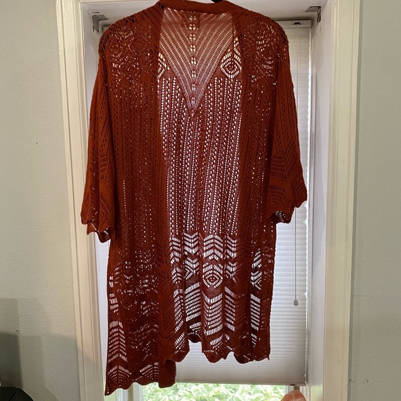 Hippie Rose Sweaters | Orange Boho 34 Sleeve Open Cardigan Sweater | Color: Orange | Size: S | Haley_Hurlburt's Closet
